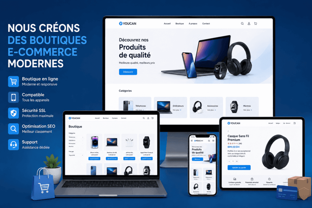 Création de boutiques WooCommerce et sites web professionnels au Maroc